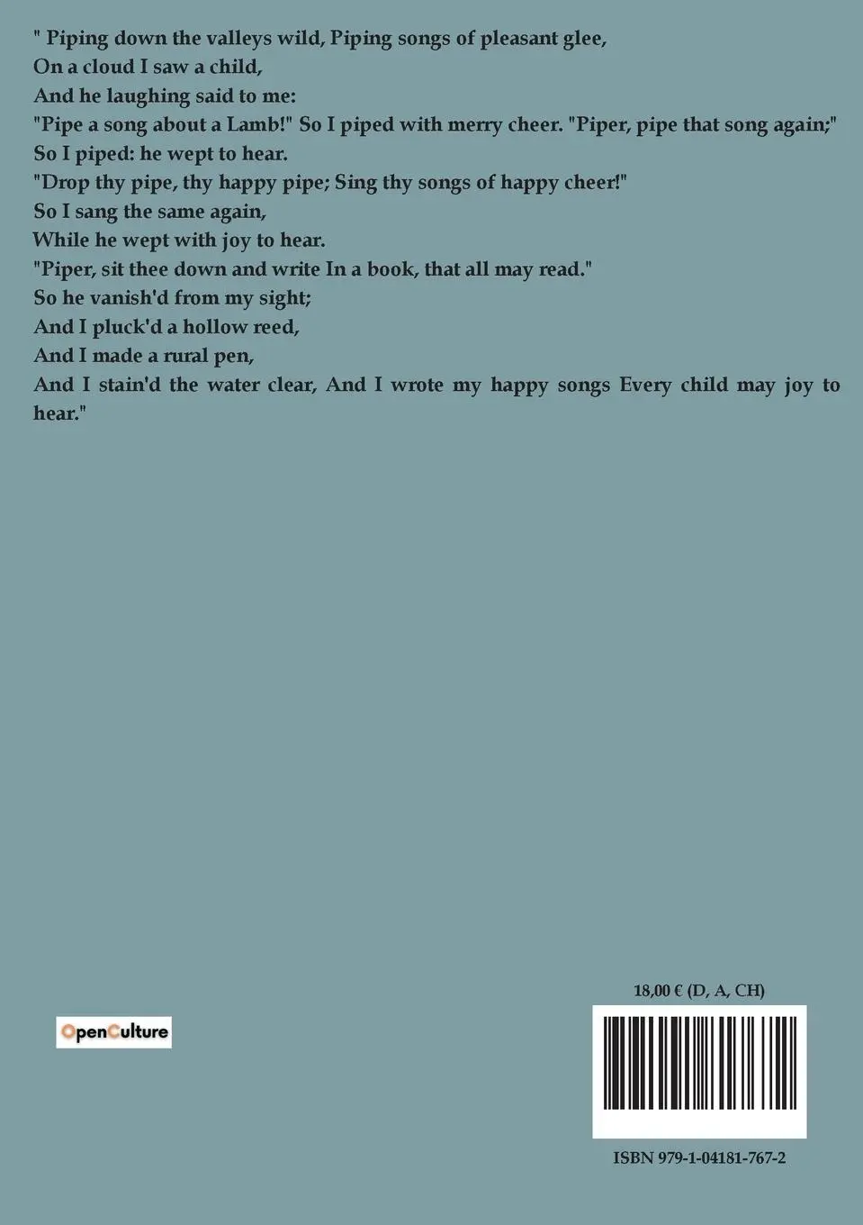 Rückseite: 9791041817672 | Poems of William Blake | William Blake | Taschenbuch | Englisch | 2023