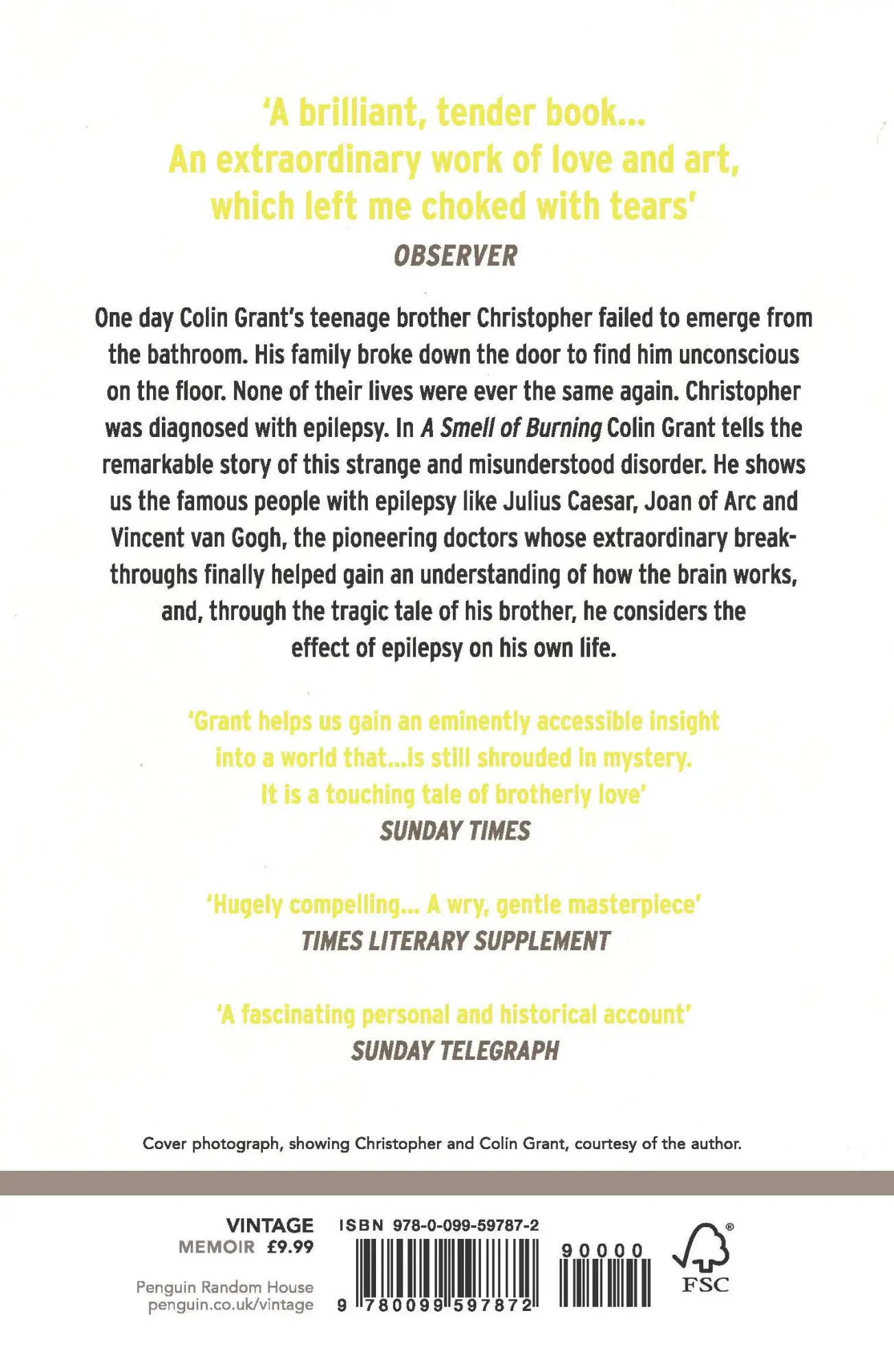 Cover: 9780099597872 | A Smell of Burning | A Memoir of Epilepsy | Colin Grant | Taschenbuch