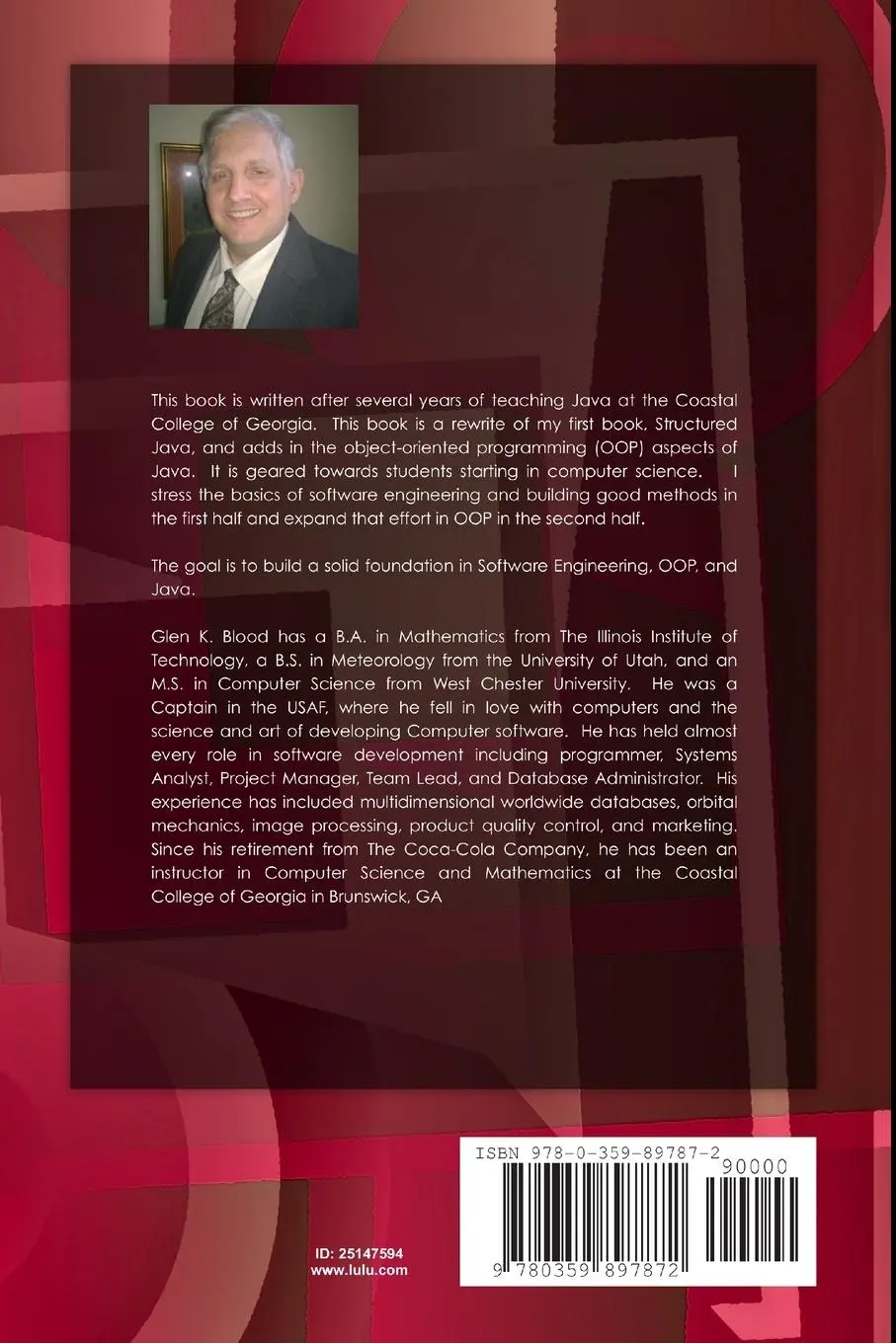 Rückseite: 9780359897872 | Software Engineering and Java | Glen Blood | Taschenbuch | Englisch