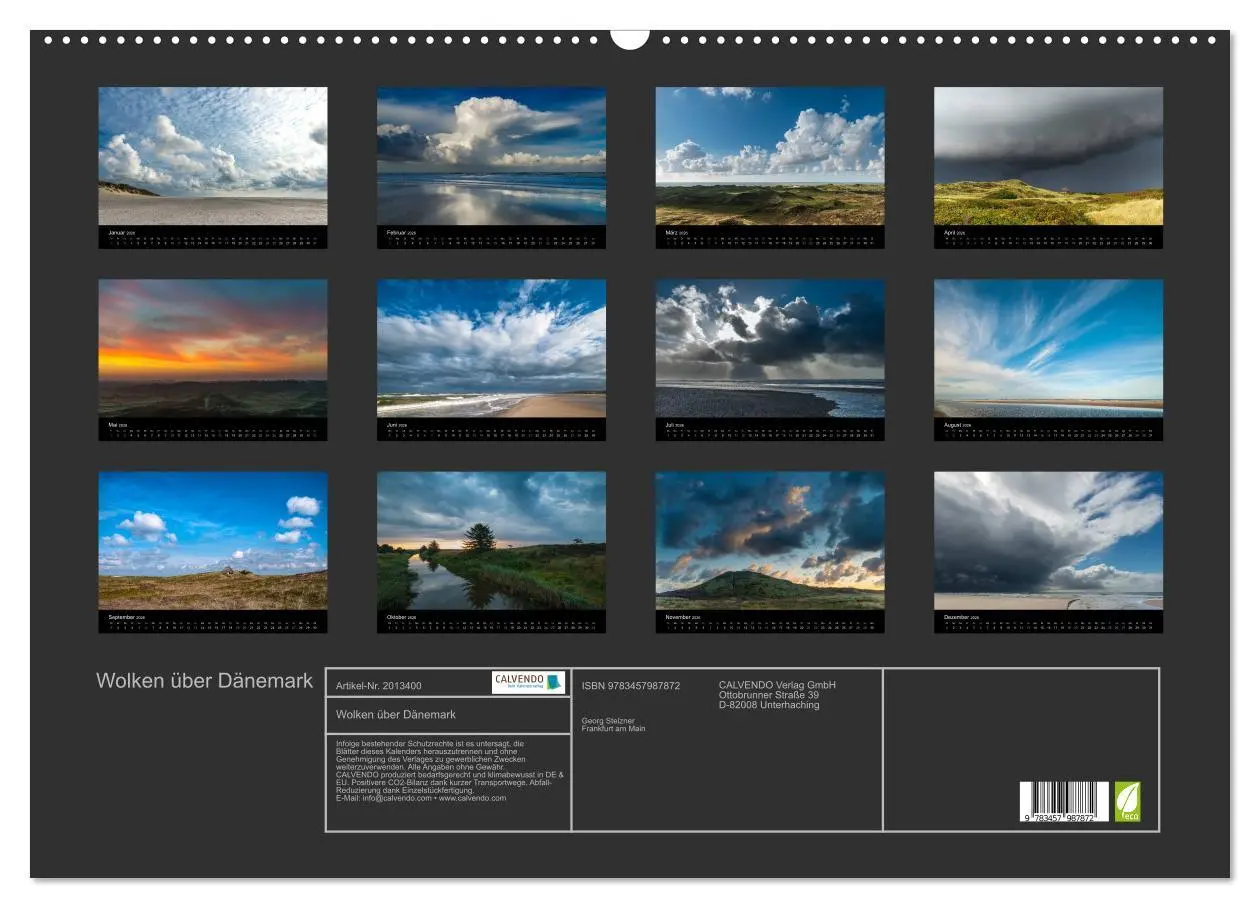 Bild: 9783457987872 | Wolken über Dänemark (Wandkalender 2026 DIN A2 quer), CALVENDO...