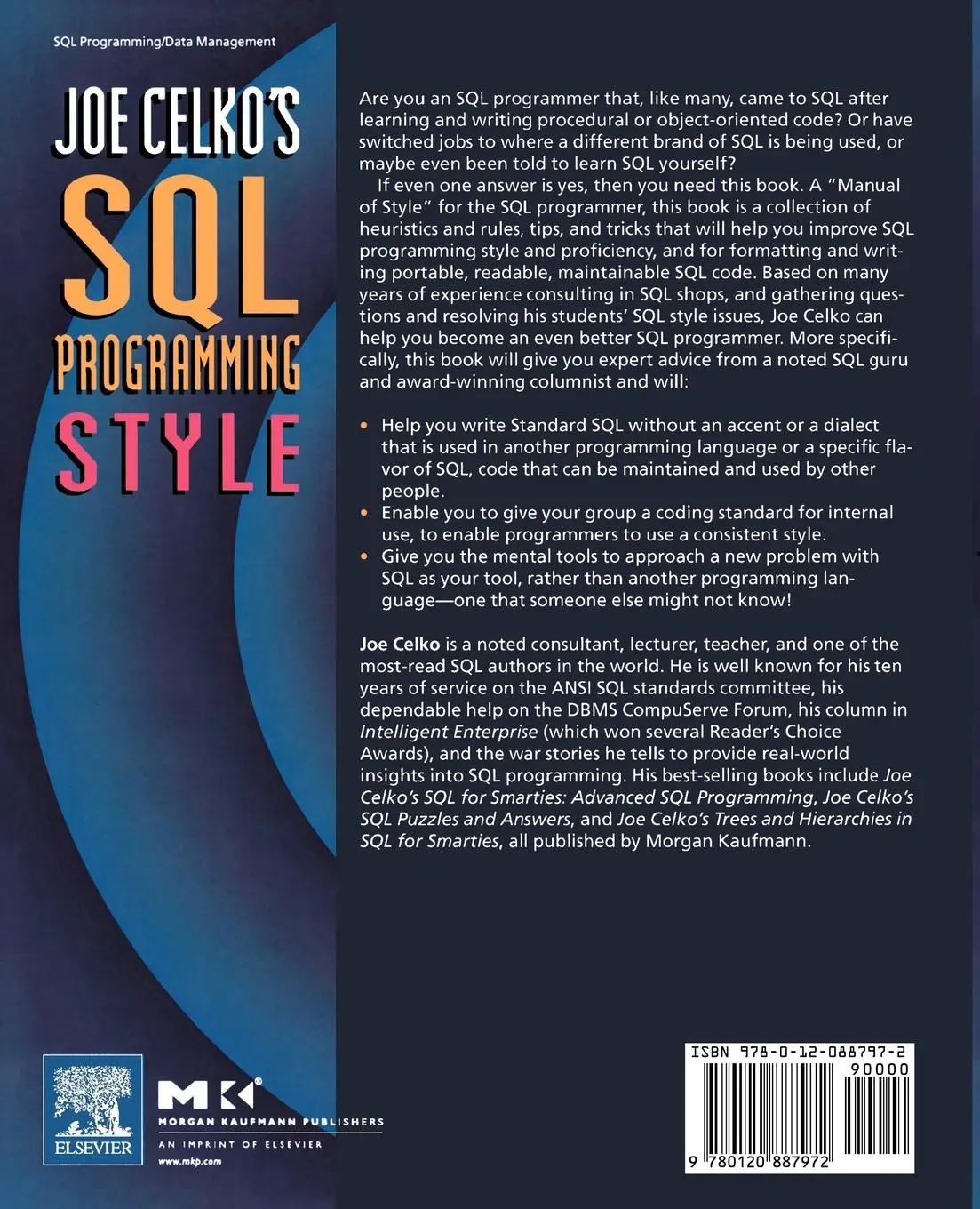 Rückseite: 9780120887972 | Joe Celko's SQL Programming Style | Joe Celko | Taschenbuch | Englisch