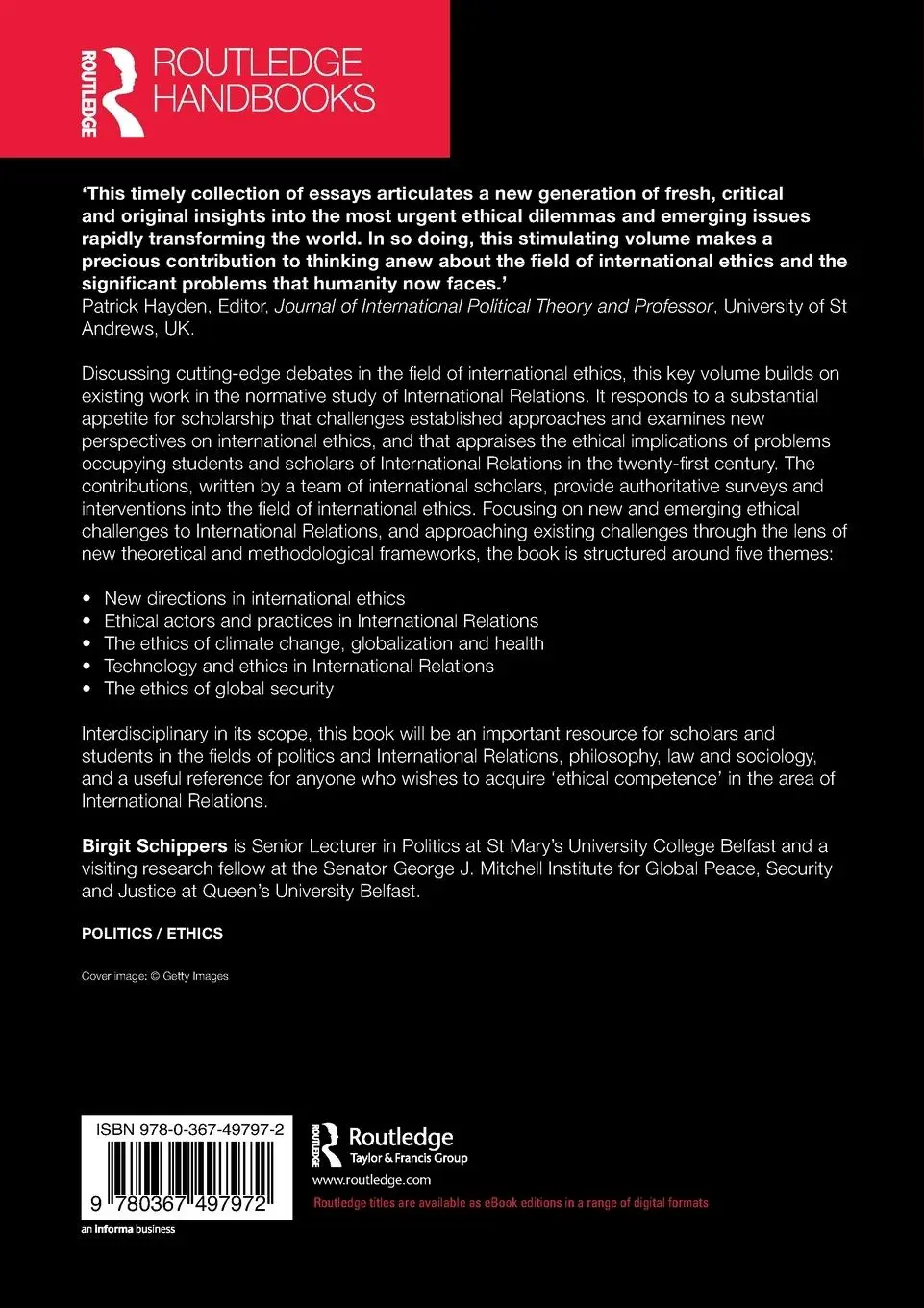 Rückseite: 9780367497972 | The Routledge Handbook to Rethinking Ethics in International Relations
