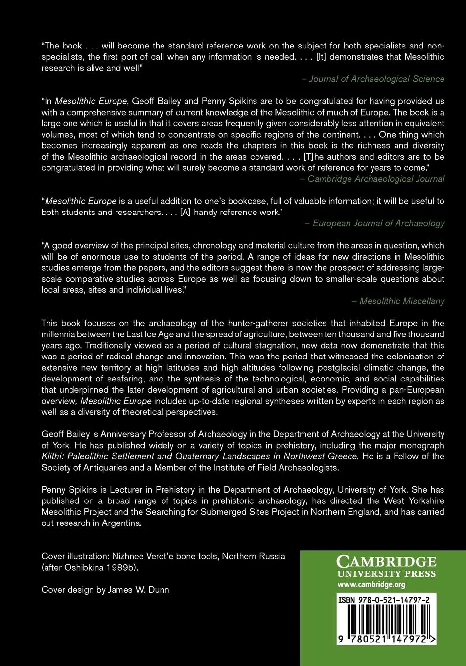 Rückseite: 9780521147972 | Mesolithic Europe | Geoff Bailey (u. a.) | Taschenbuch | Englisch