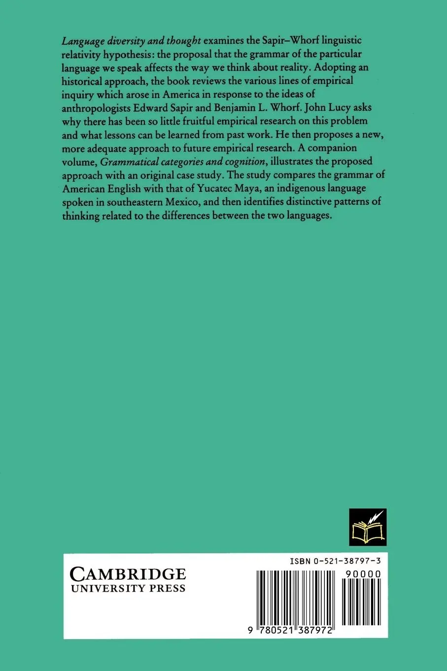 Rückseite: 9780521387972 | Language Diversity and Thought | John A. Lucy | Taschenbuch | Englisch