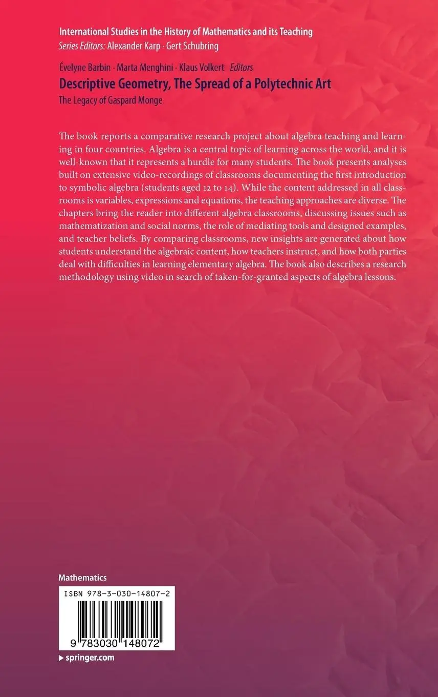 Rückseite: 9783030148072 | Descriptive Geometry, The Spread of a Polytechnic Art | Barbin (u. a.)