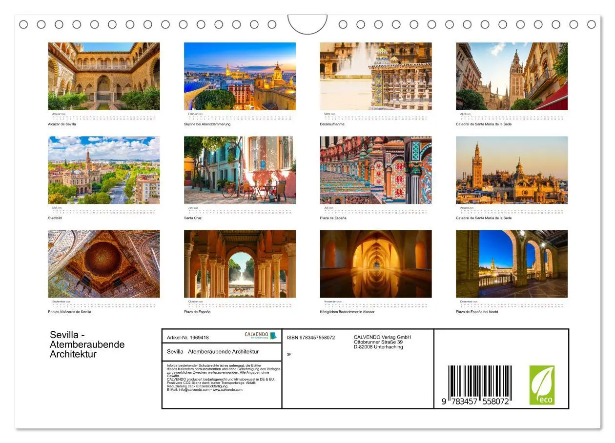 Bild: 9783457558072 | Sevilla - Atemberaubende Architektur (Wandkalender 2026 DIN A4...