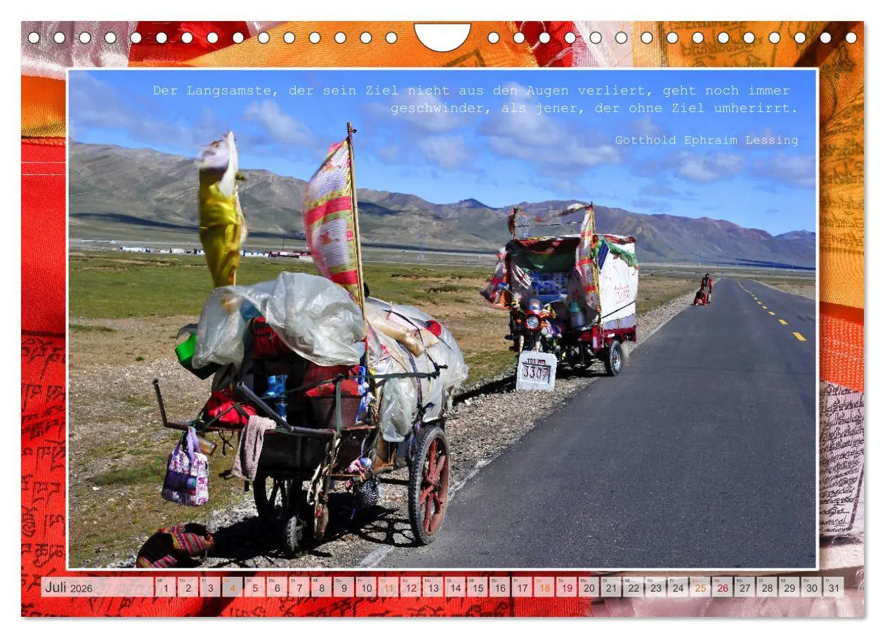 Bild: 9783457798072 | Farben Tibets (Wandkalender 2026 DIN A4 quer), CALVENDO Monatskalender