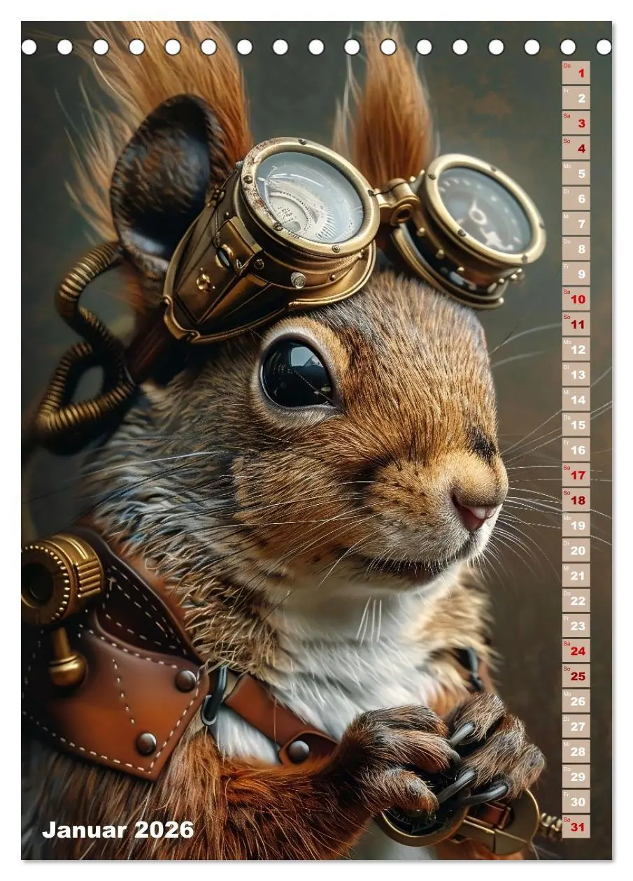 Bild: 9783516268072 | Steampunk Fauna (Tischkalender 2026 DIN A5 hoch), CALVENDO...