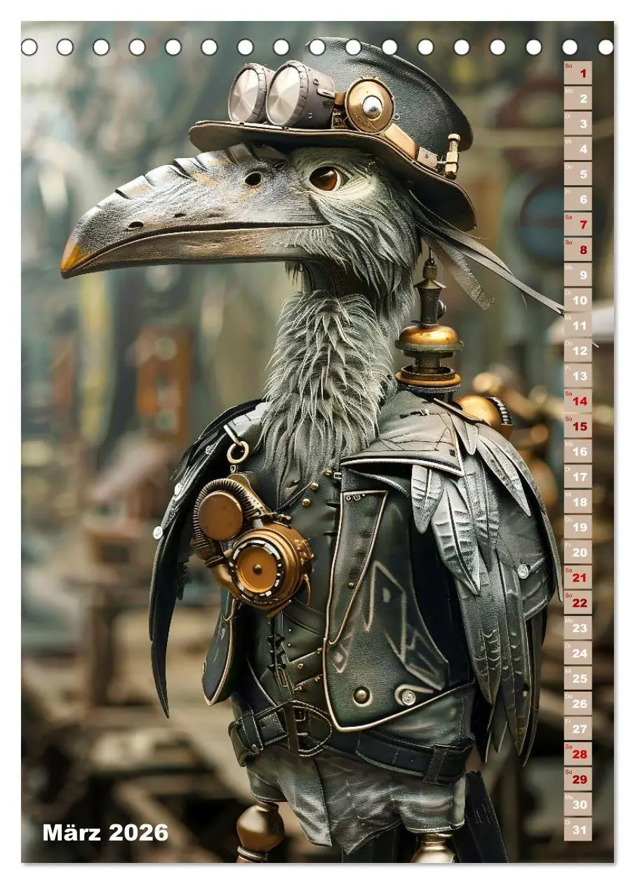 Bild: 9783516268072 | Steampunk Fauna (Tischkalender 2026 DIN A5 hoch), CALVENDO...
