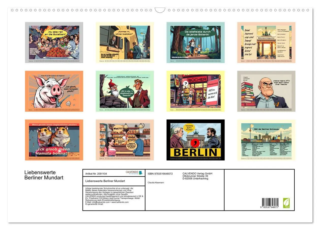 Bild: 9783516648072 | Liebenswerte Berliner Mundart (Wandkalender 2026 DIN A2 quer),...