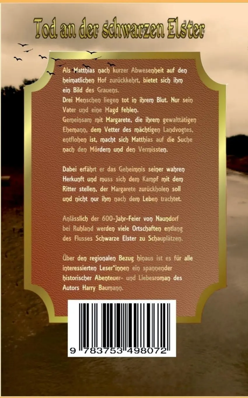 Rückseite: 9783753498072 | Tod an der Schwarzen Elster | Harry Baumann | Taschenbuch | Paperback
