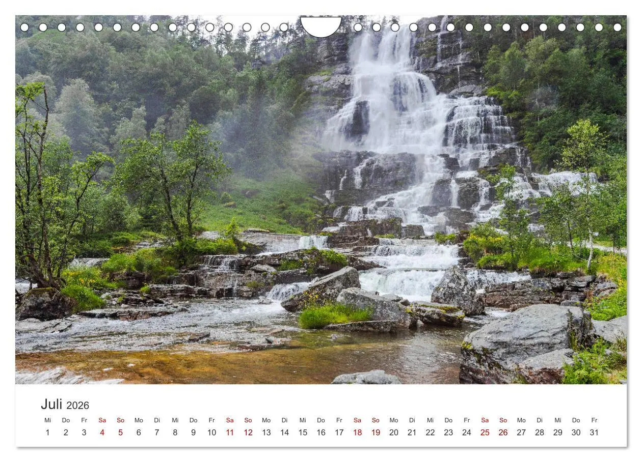 Bild: 9783457928172 | Wasserfälle in Norwegen (Wandkalender 2026 DIN A4 quer), CALVENDO...