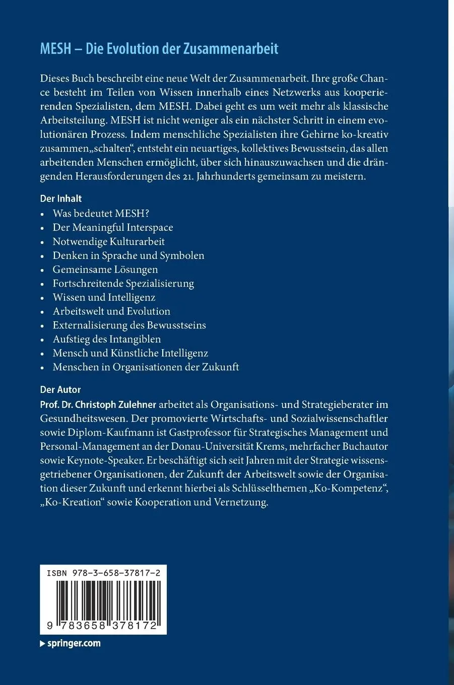 Rückseite: 9783658378172 | MESH ¿ Die Evolution der Zusammenarbeit | Christoph Zulehner | Buch