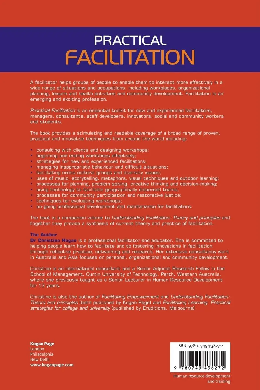 Rückseite: 9780749438272 | Practical Facilitation | A Toolkit of Techniques | Christine Hogan