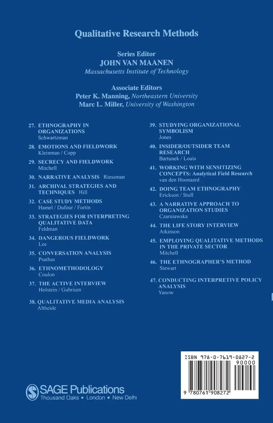 Rückseite: 9780761908272 | Conducting Interpretive Policy Analysis | Dvora Yanow | Taschenbuch