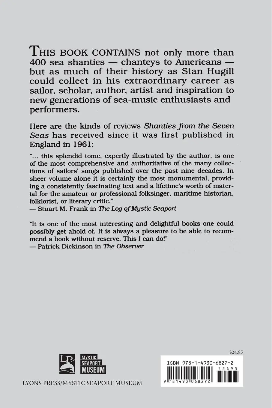Rückseite: 9781493068272 | Shanties from the Seven Seas | Stan Hugill | Taschenbuch | Englisch