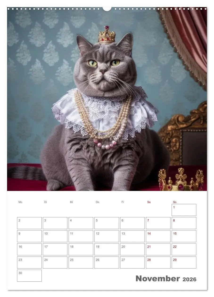 Bild: 9783516318272 | Royale Katzen Portraits (hochwertiger Premium Wandkalender 2026 DIN...