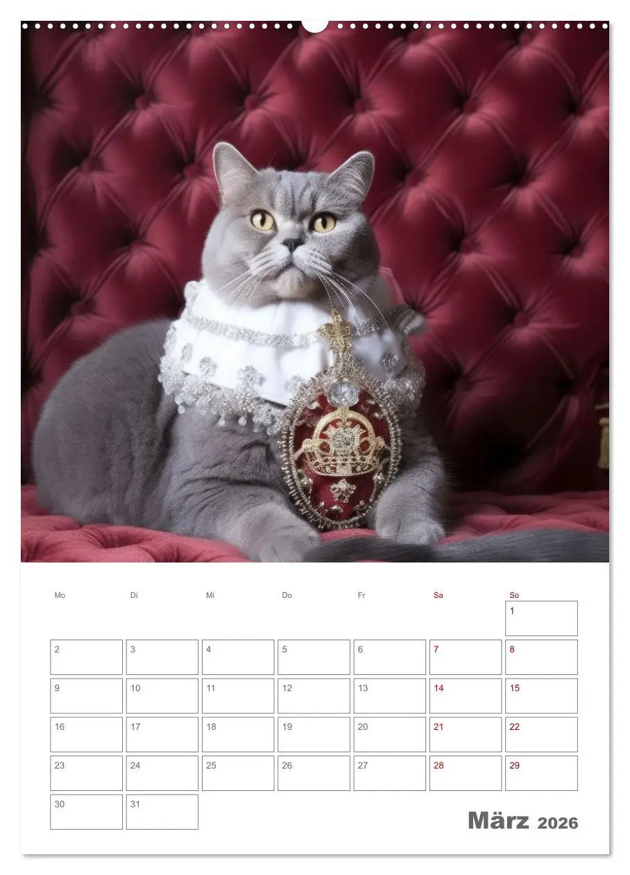 Bild: 9783516318272 | Royale Katzen Portraits (hochwertiger Premium Wandkalender 2026 DIN...