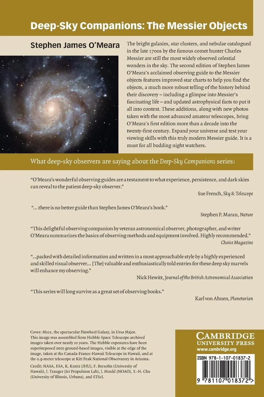 Rückseite: 9781107018372 | Deep-Sky Companions | The Messier Objects | Stephen James O'Meara