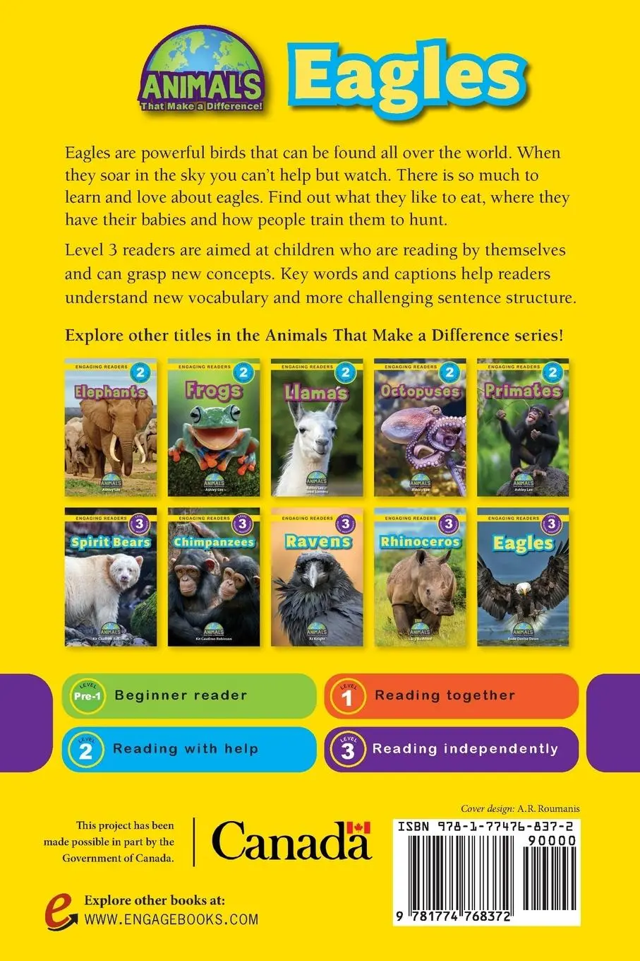 Rückseite: 9781774768372 | Eagles | Animals That Make a Difference! (Engaging Readers, Level 3)