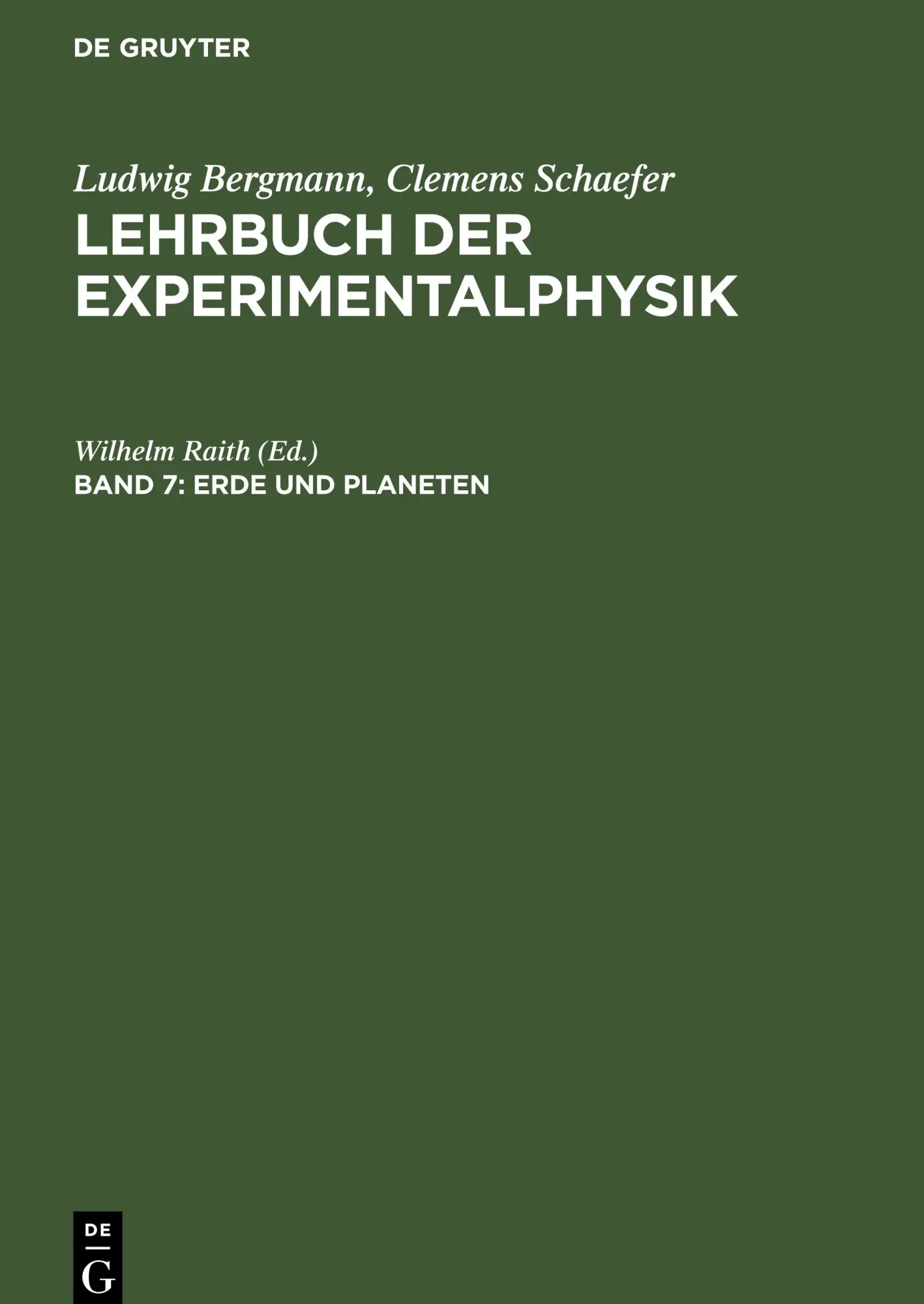Cover: 9783110168372 | Erde und Planeten | Wilhelm Raith | Buch | XV | Deutsch | 2001
