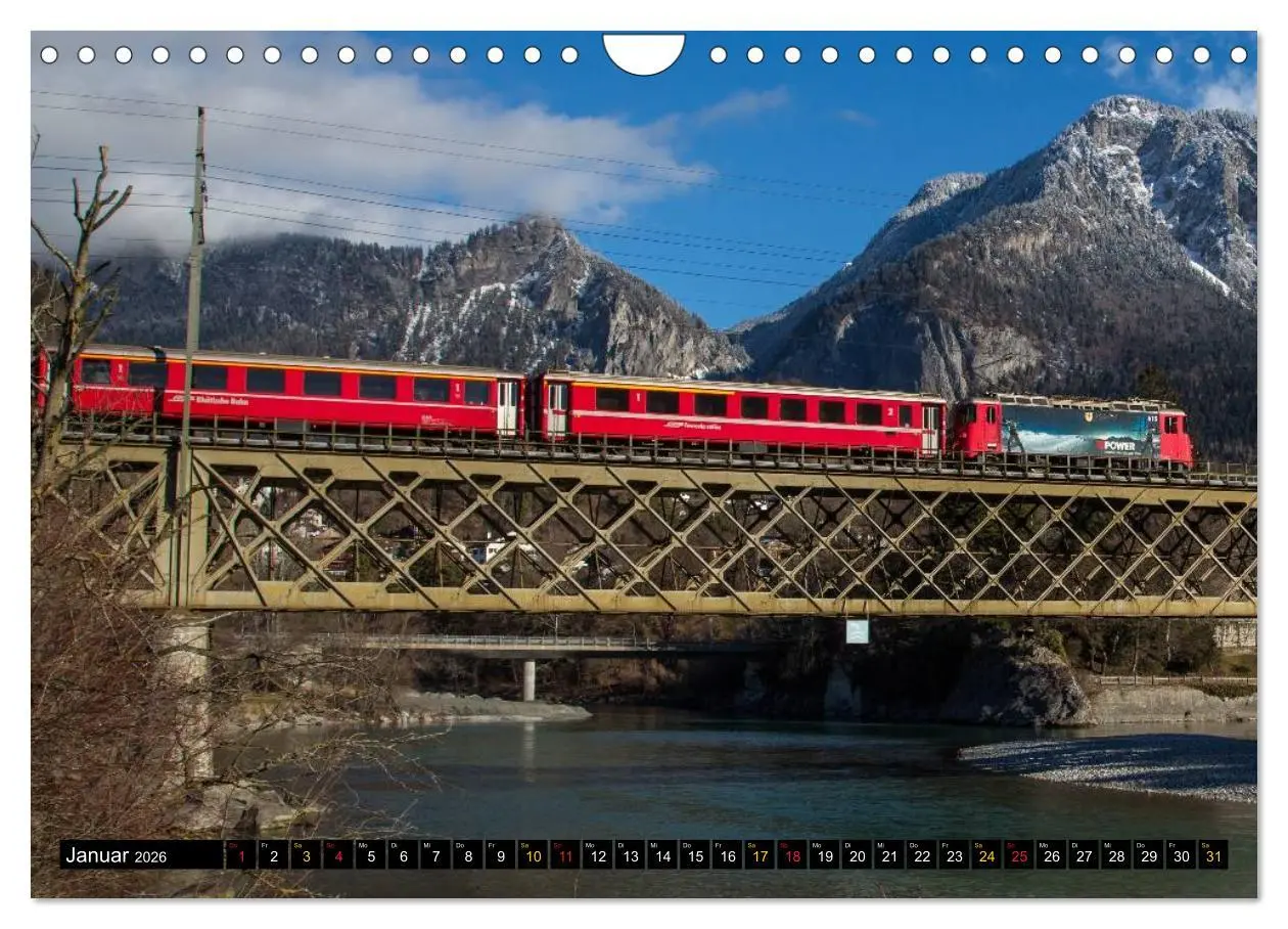 Bild: 9783516238372 | Rhätische Bahn 2026 (Wandkalender 2026 DIN A4 quer), CALVENDO...
