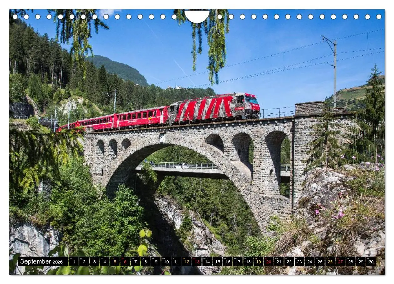 Bild: 9783516238372 | Rhätische Bahn 2026 (Wandkalender 2026 DIN A4 quer), CALVENDO...