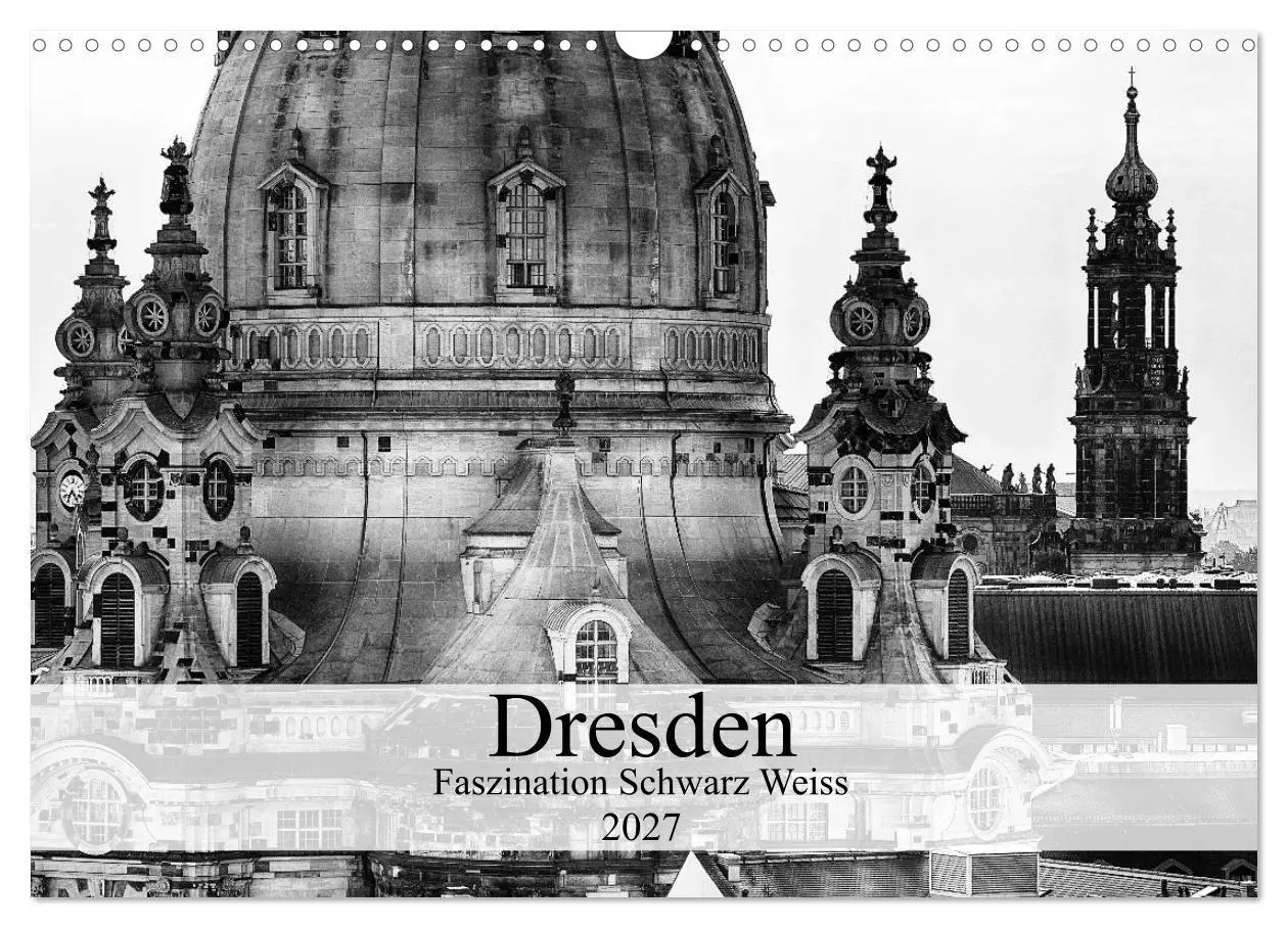 Cover: 9783594148372 | Dresden Faszination Schwarz Weiss (Wandkalender 2027 DIN A3 quer),...