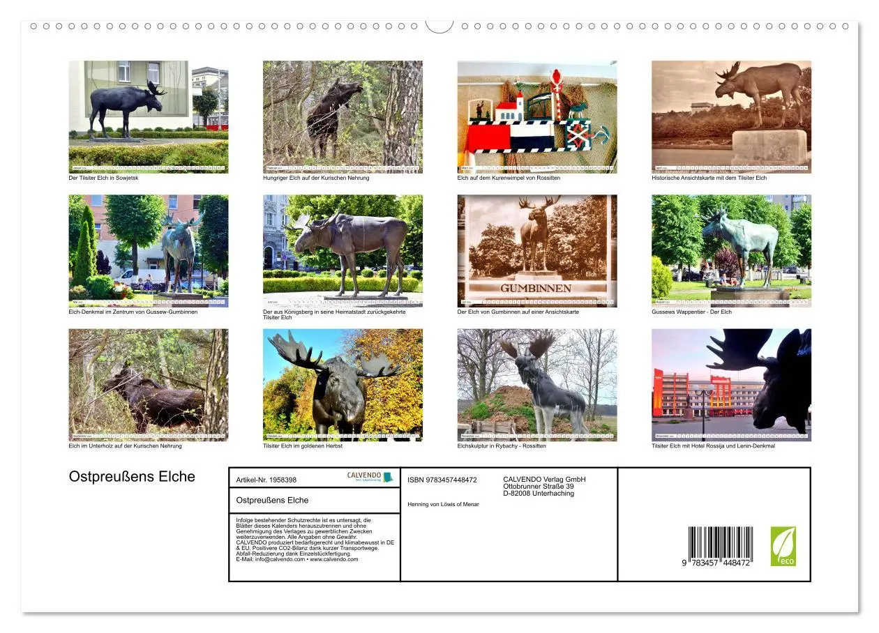 Bild: 9783457448472 | Ostpreußens Elche (hochwertiger Premium Wandkalender 2026 DIN A2...