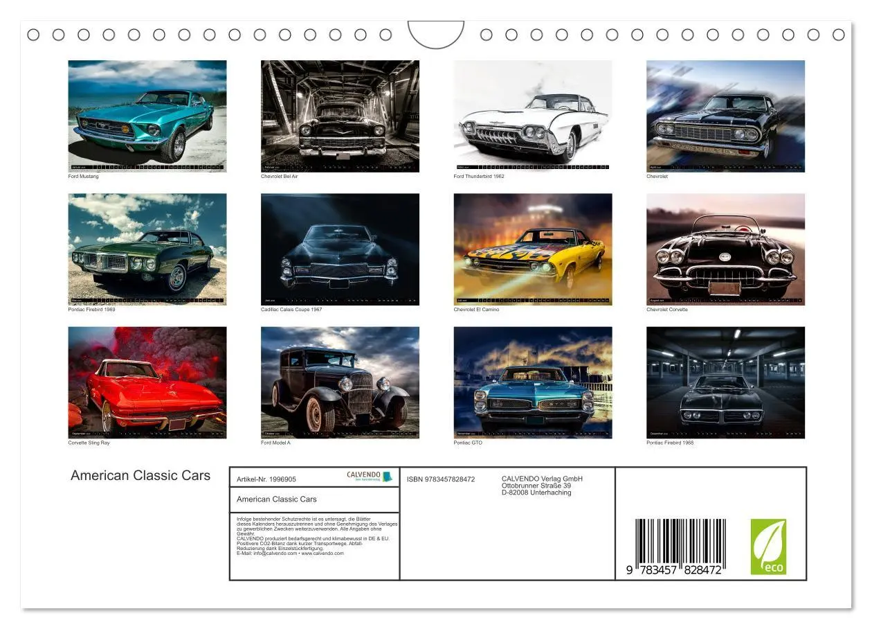 Bild: 9783457828472 | American Classic Cars (Wandkalender 2026 DIN A4 quer), CALVENDO...