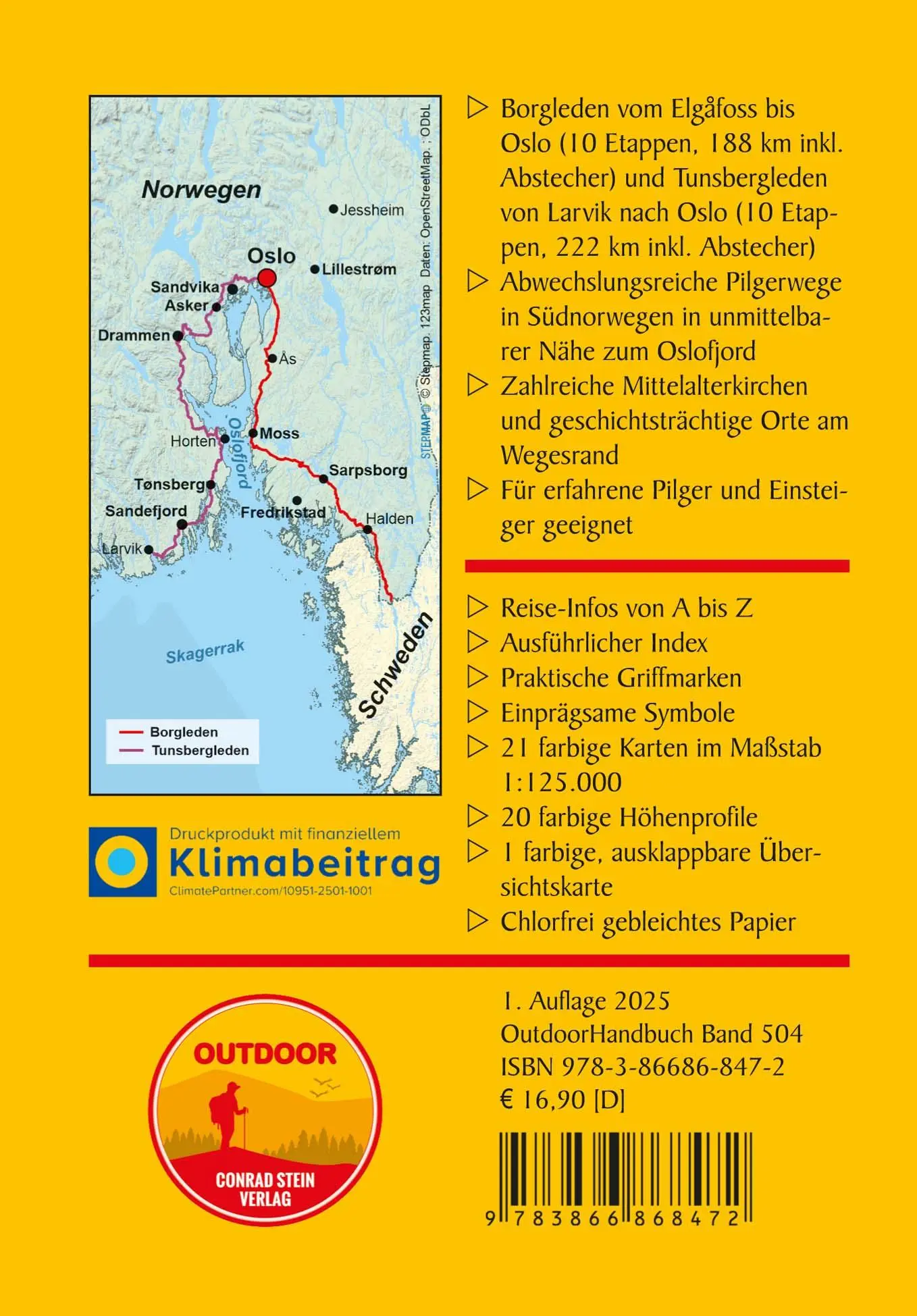 Rückseite: 9783866868472 | Norwegen: Borgleden und Tunsbergleden | Andrea Susanne Opielka | Buch