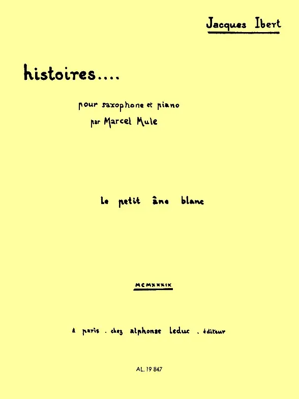 Cover: 9790046198472 | Le Petit Ane Banc | Jacques Ibert | Partitur | Alphonse Leduc