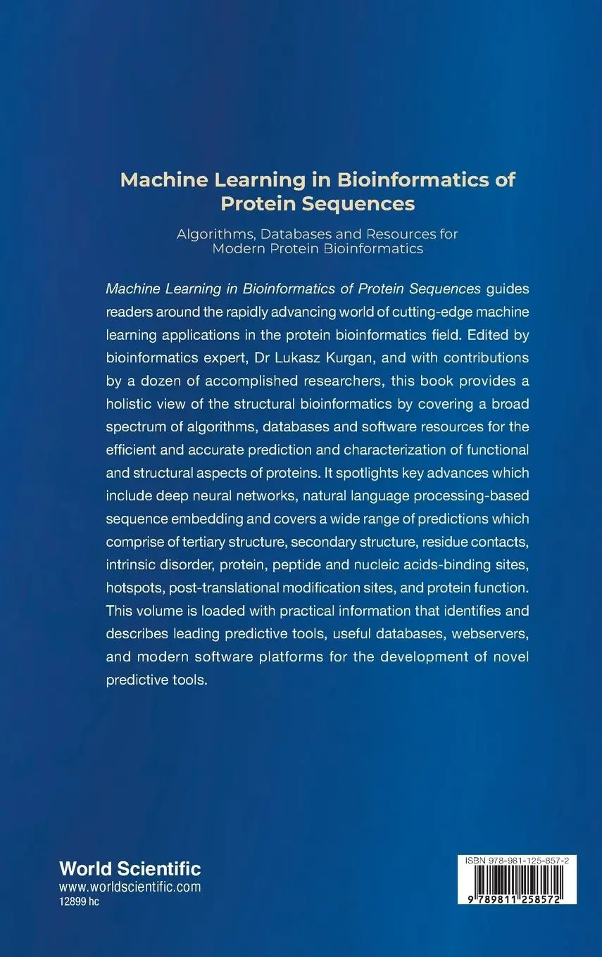 Rückseite: 9789811258572 | MACHINE LEARNING IN BIOINFORMATICS OF PROTEIN SEQUENCES | Kurgan