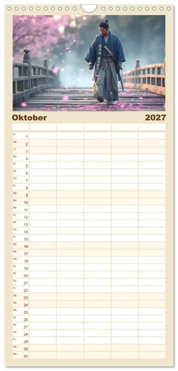 Bild: 9783594288672 | Familienplaner 2027 - Die Seele des Schwertes - Samurai im Bild mit...