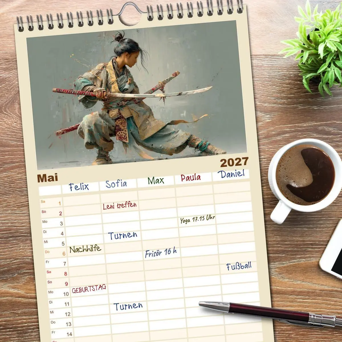 Bild: 9783594288672 | Familienplaner 2027 - Die Seele des Schwertes - Samurai im Bild mit...