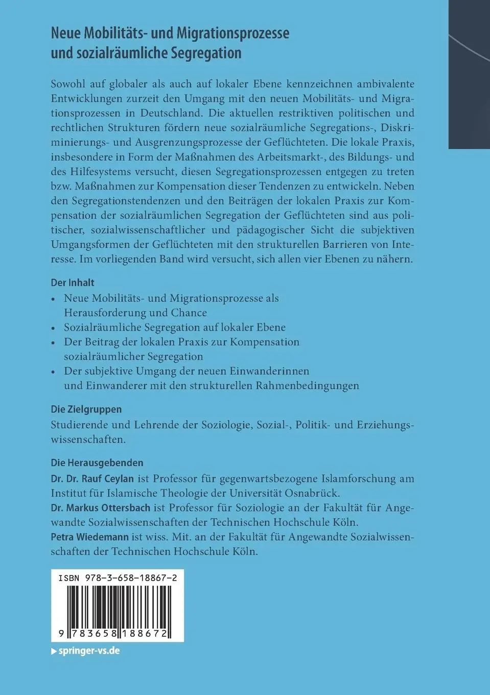 Rückseite: 9783658188672 | Neue Mobilitäts- und Migrationsprozesse und sozialräumliche...