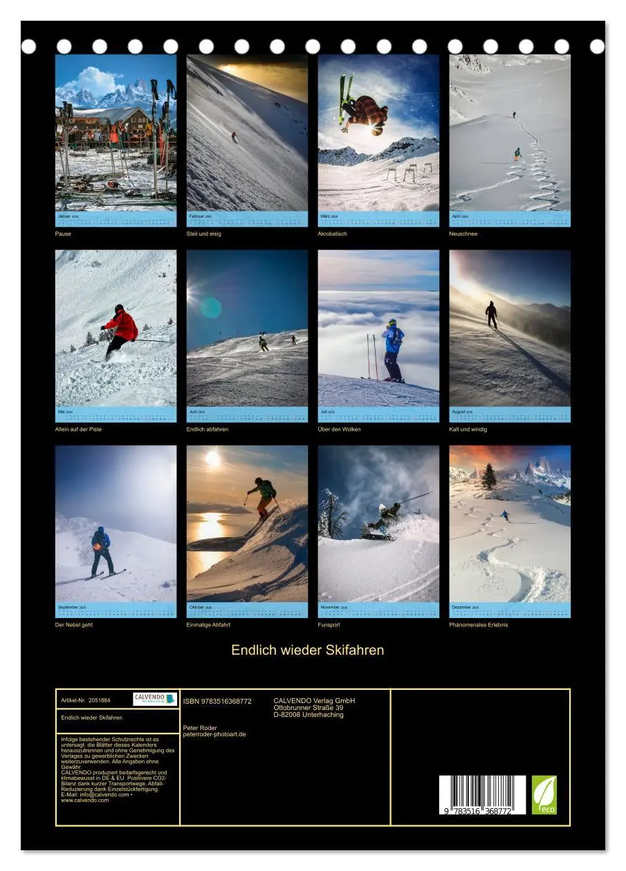 Bild: 9783516368772 | Endlich wieder Skifahren (Tischkalender 2026 DIN A5 hoch), CALVENDO...
