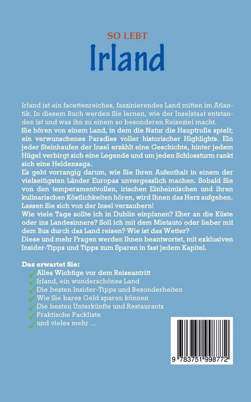 Rückseite: 9783751998772 | So lebt Irland: Der perfekte Reiseführer für einen unvergesslichen...