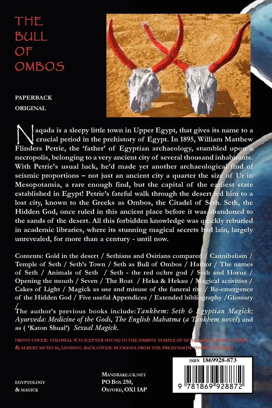 Rückseite: 9781869928872 | The Bull of Ombos | Seth &amp; Egyptian Magick Vol II | Mogg Morgan | Buch