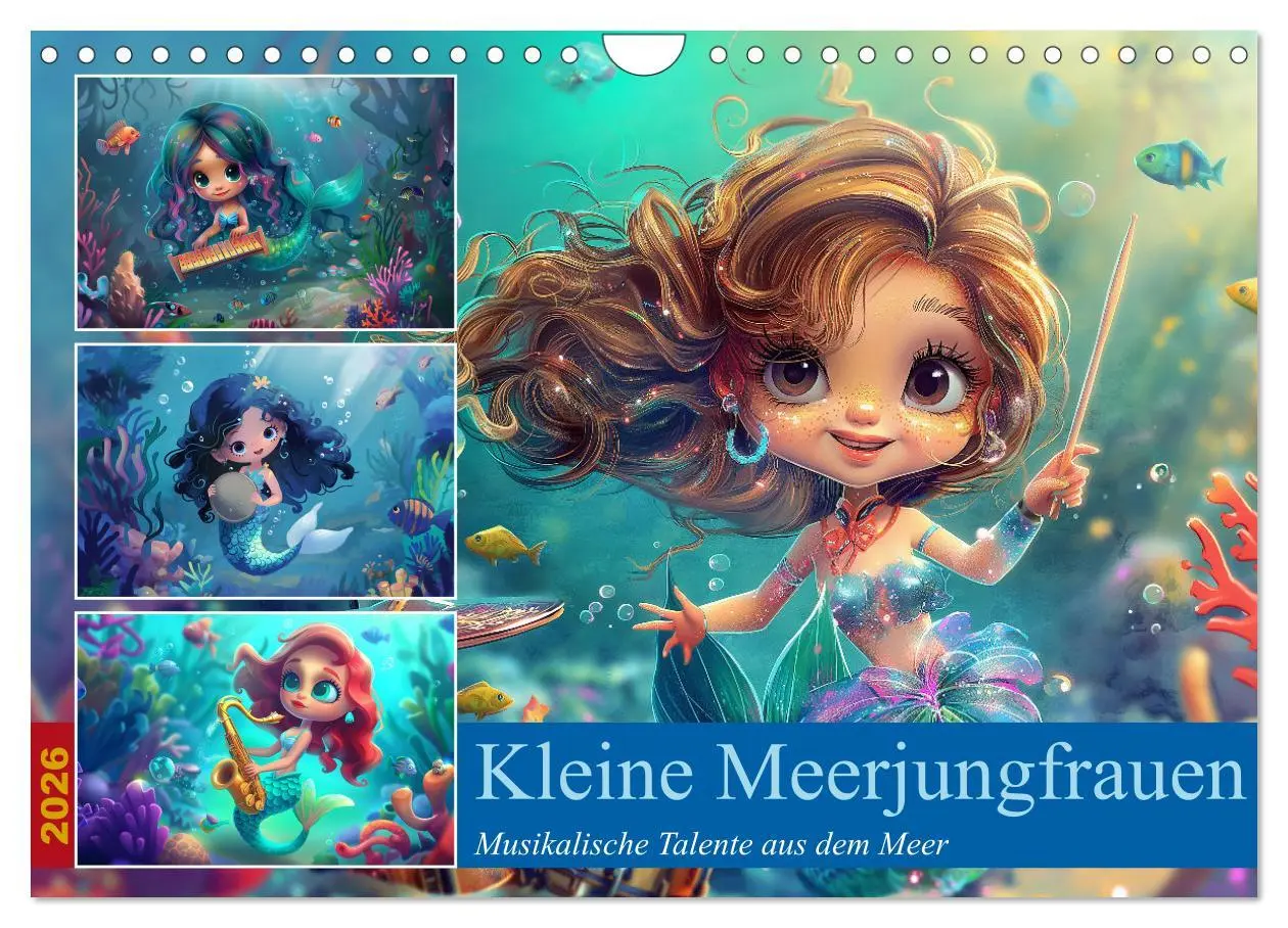 Cover: 9783457338872 | Kleine Meerjungfrauen (Wandkalender 2026 DIN A4 quer), CALVENDO...