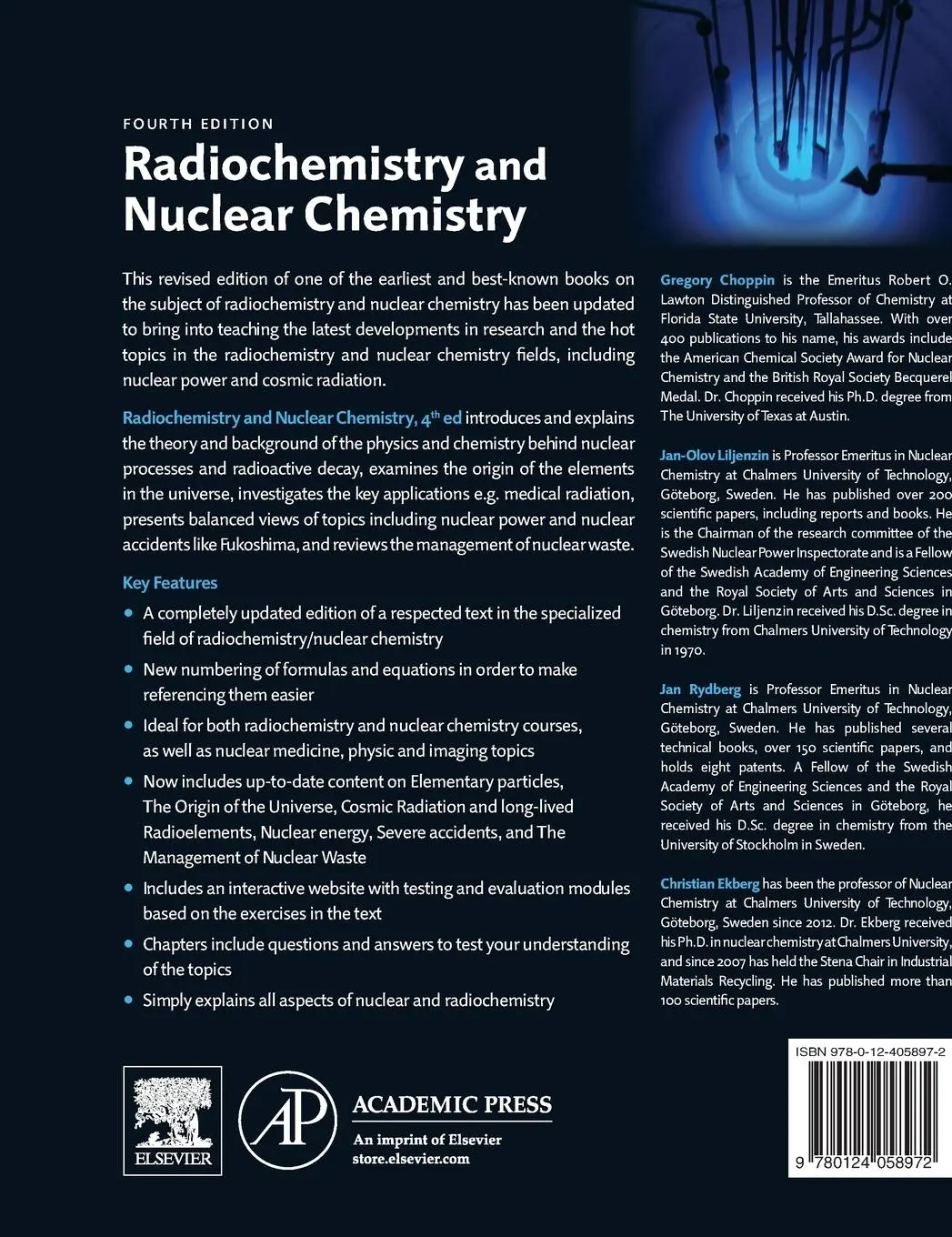 Rückseite: 9780124058972 | Radiochemistry and Nuclear Chemistry | Christian Ekberg (u. a.) | Buch