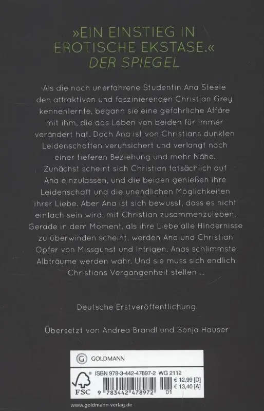 Rückseite: 9783442478972 | Shades of Grey 03. Befreite Lust | E L James | Taschenbuch | 667 S.