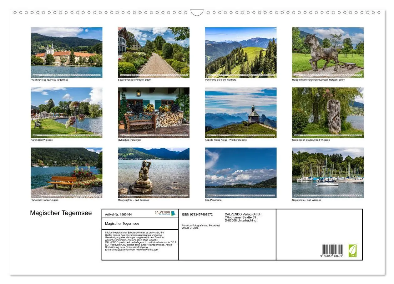 Bild: 9783457498972 | Magischer Tegernsee (Wandkalender 2026 DIN A2 quer), CALVENDO...