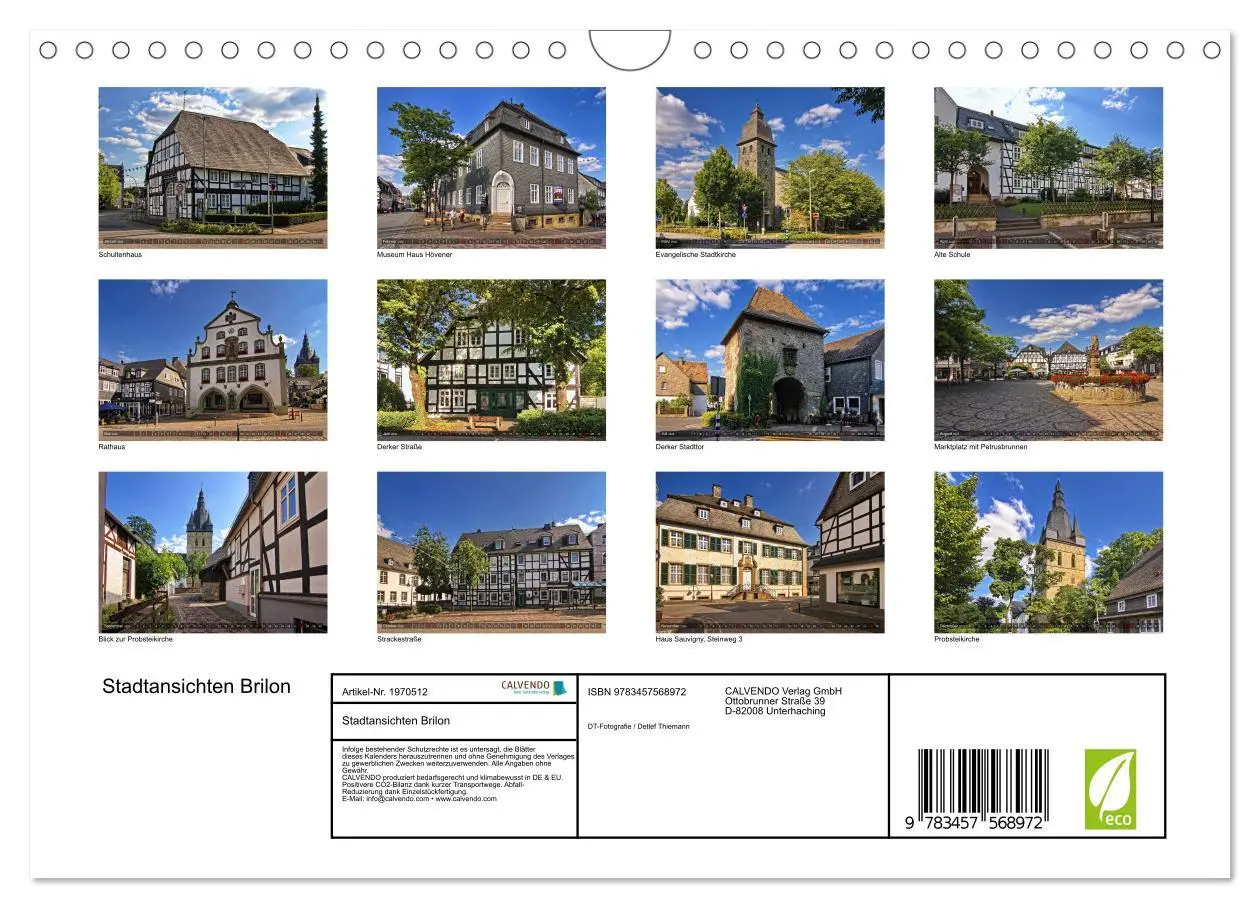 Bild: 9783457568972 | Stadtansichten Brilon (Wandkalender 2026 DIN A4 quer), CALVENDO...