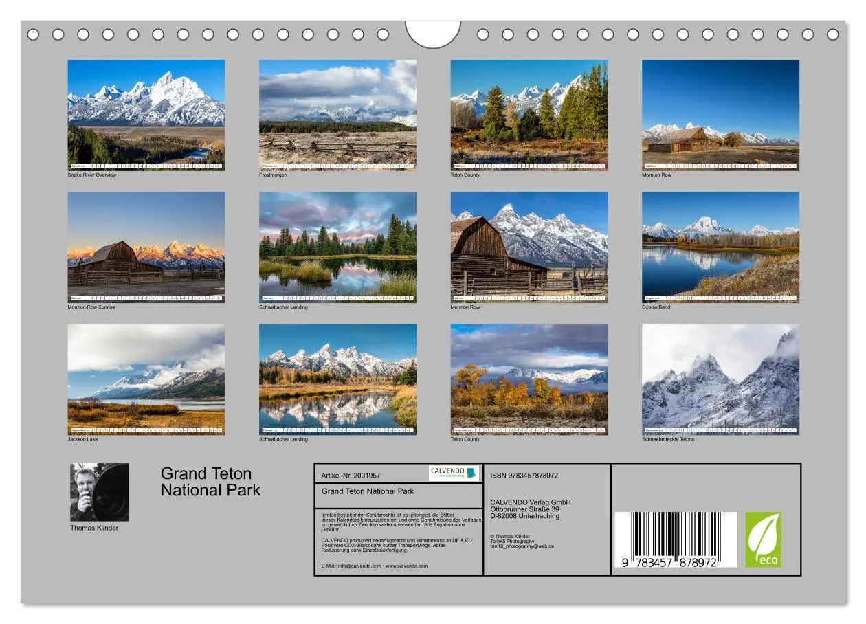 Bild: 9783457878972 | Grand Teton National Park (Wandkalender 2026 DIN A4 quer), CALVENDO...