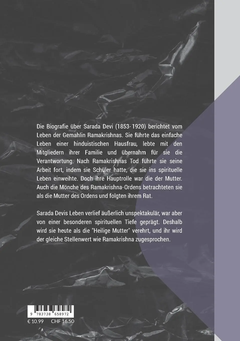 Rückseite: 9783738658972 | Sarada Devi | Leben und Lehre der Gemahlin Ramakrishnas | Ebert | Buch