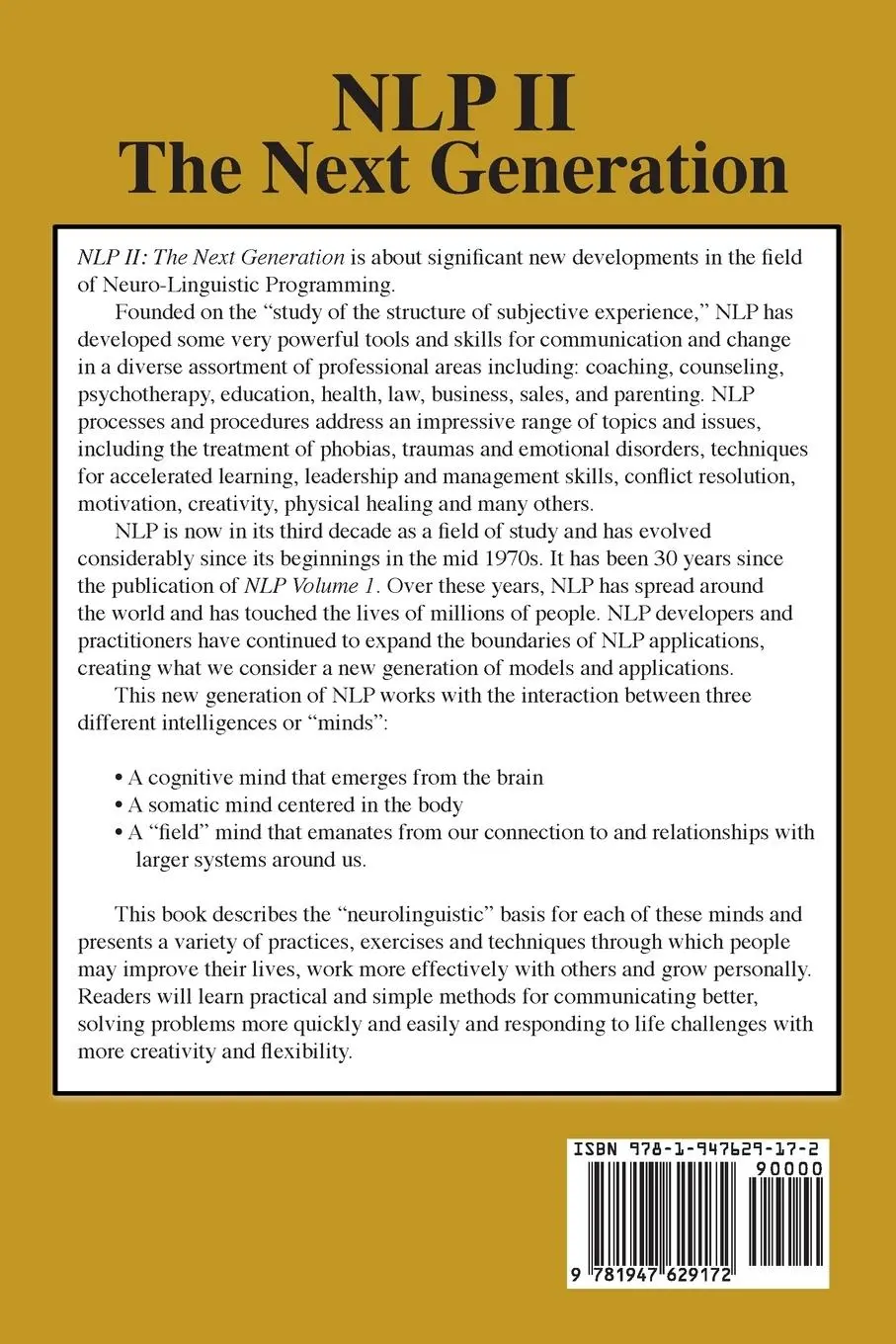 Rückseite: 9781947629172 | NLP II | Robert Brian Dilts (u. a.) | Taschenbuch | Englisch | 2018