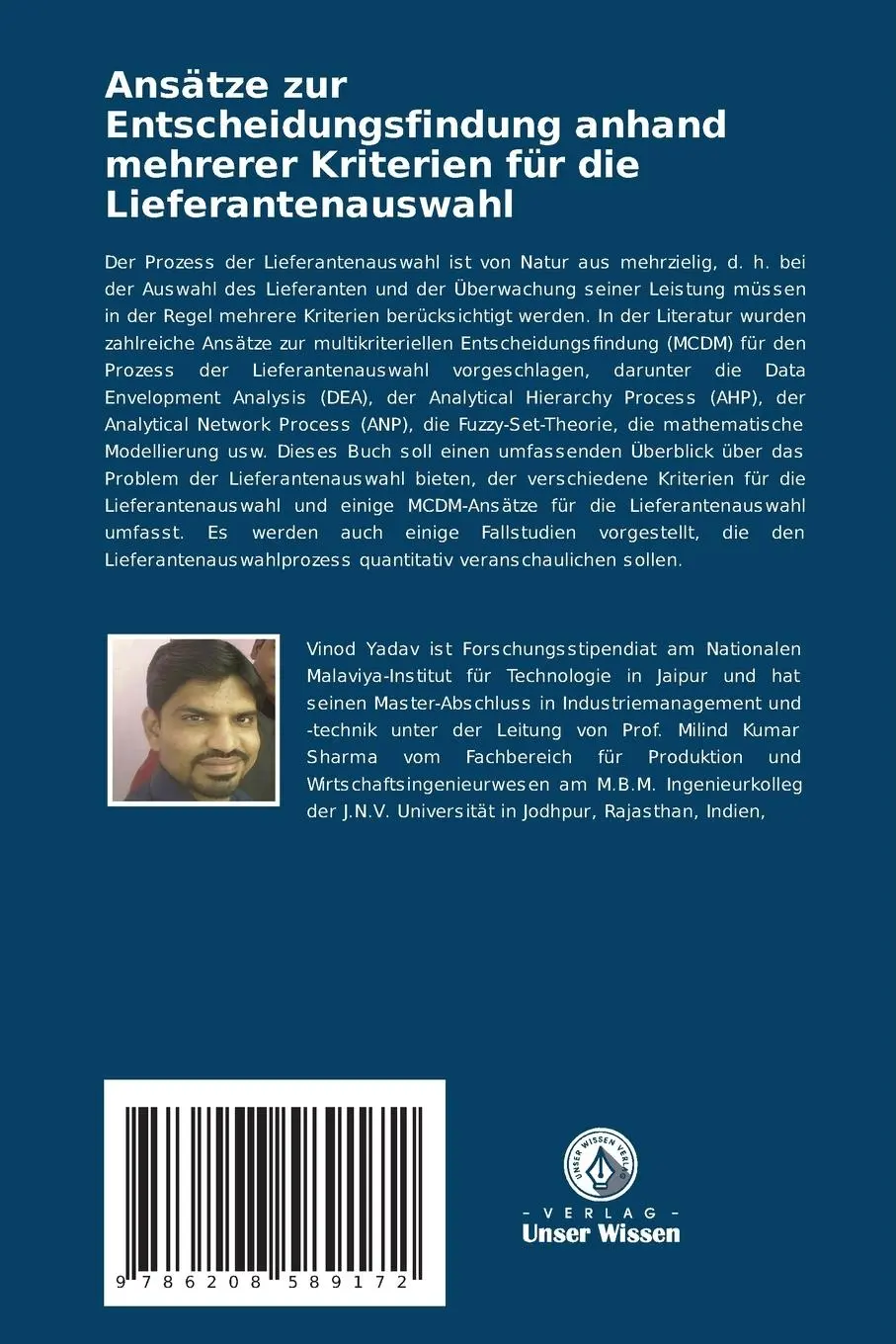 Rückseite: 9786208589172 | Ansätze zur Entscheidungsfindung anhand mehrerer Kriterien für die...