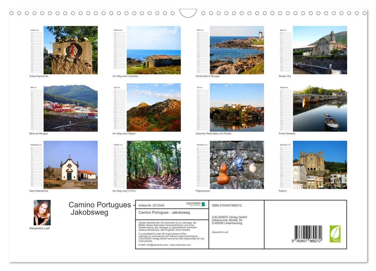 Bild: 9783457989272 | Camino Portugues - Jakobsweg (Wandkalender 2026 DIN A3 quer),...