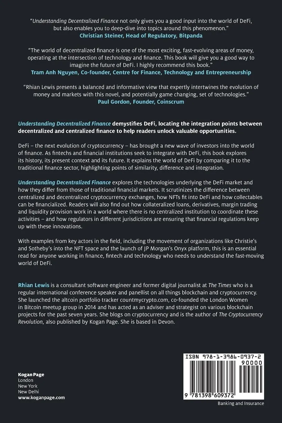 Rückseite: 9781398609372 | Understanding Decentralized Finance | Rhian Lewis | Taschenbuch | 2023